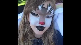 Red Nosed reindeer Face painting by Snow queen