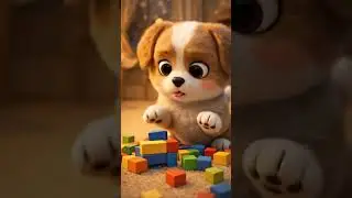 Oops! Puppy Destroyed the Block Tower&hellip; Then Fixed It 🐶🧱✨ | Cute Short #Shorts