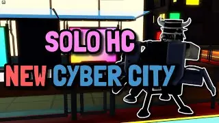 SOLO HARDCORE TRIUMPH ON NEW CYBER CITY WITH OP GATLING GUN | Roblox Tower Defense Simulator TDS