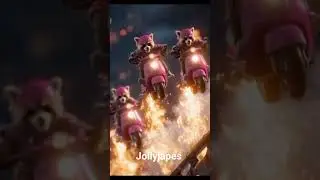 Rocket Scooter Raccoons | Pink Scooter Gang Escape #Shorts #Raccoon  #ViralShorts