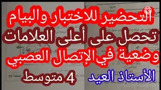 أقوى حل وضعية ادماجية الاتصال العصبي رابعة متوسط 2022/2021