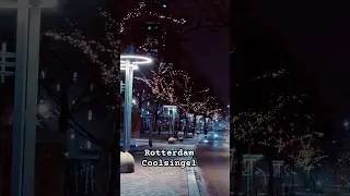 Rotterdam in Snow: The Most Beautiful Street Lights (Coolsingel 4K) Hollanda