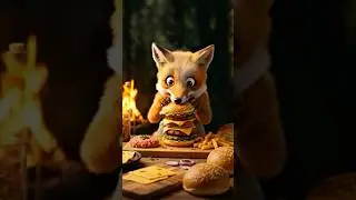 Fox&rsquo;s Forest Burger Feast  Cozy Forest Cooking #forest #fox #burger #cooking #shorts