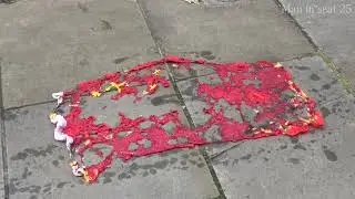 [4K]Hong Kong Anti-CCP Protesters burns a Chinese flag in front of Chinese Embassy