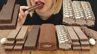 asmr eating crunchy chocolate wafer