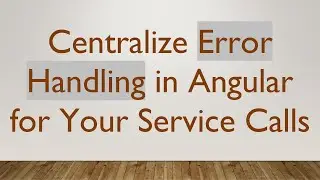 Centralize Error Handling in Angular for Your Service Calls