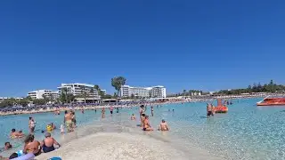 CYPRUS,AYIA NAPA -NISSI BEACH WALK[5K]-Stunning Cyprus Beach 