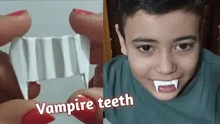 Helloween mask making with paper | how to make Vampire teeth | helloween decoration paper craft 