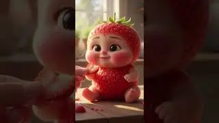 a cute strawberry baby eat 🤤 #cute #baby #youtube #viral #shorts #trending