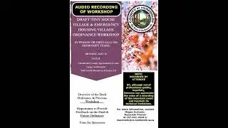 Workshop 2/Tiny House Village & Emergency Housing Village Draft Ordinance /with Public Comment/AUDIO