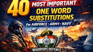 40 Most Important One Word Substitution for Airforce Army Navy by Warriors Defence Bansur #airforce