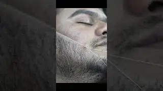 ASMR Beard Threading For Men | ASMR Eye Brows Threading For Men #shorts