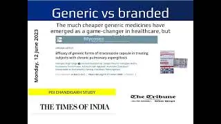 PGI study: Generic drugs not too effective in chronic cases./11 June 2023