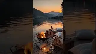 The bonfire in the mountains and fields is the romance #scenery #travel#camping#heal#coffee#sunset