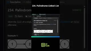 Leetcode 234. Palindrome Linked List #shorts  #python #leetcodechallenge #coding #leetcode
