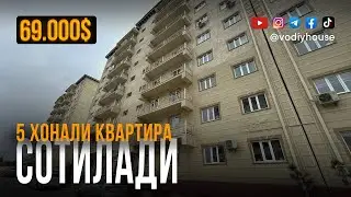 Фарғона шахар хокимиятини орқасида 5 хонали квартира сотилади
