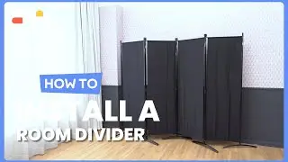 How to Install the 5.6 Feet 4 Panel Room Divider with Steel Frame | HW68273 #costway #howto