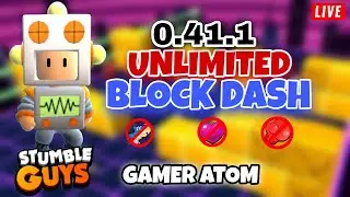 0.44.1  UNLIMITED BLOCK DASH - Stumble Guys LIVE: I create a code in Block Dash & bot bash 0.41.1