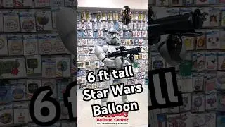6 ft tall Imperial Stormtrooper balloon! 😍😮 #balloons #starwars #birthday