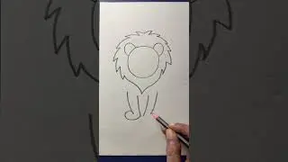 Simple lion drawing with 0