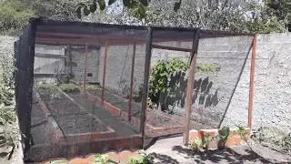 Canteiros e cobertura com tela sombrite para horta (projeto completo )