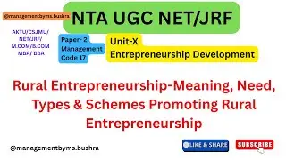 Rural Entrepreneurship: Meaning, Types, Importance & Government Schemes| UGC NET/JRF|