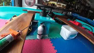 Painted gym mats for the boat floor