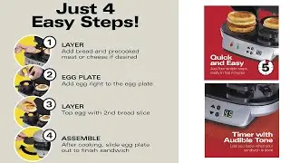 Hamilton Beach Dual Breakfast Sandwich Maker with Timer, Silver (25490A)