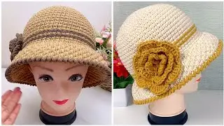  Rose Fisherman Hat Tutorial/Easy Crochet Pattern for a Beautiful Hat