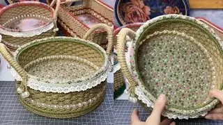 DIY Jute Rope Basket with Foam Board #diy #handmade #craft