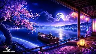 (No Ads) Sakura Lantern Lake Night &bull; Sleep In 5 Minutes &bull; Anxiety Relief And Deep Calm