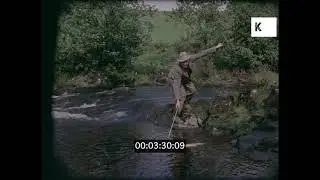 1970s, 1980s Men Fishing in River, UK, 35mm