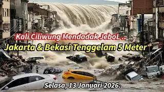KALI CILIWUNG MENDADAK JEBOL 13/1/2026, DETIK DETIK BEKASI DAN JAKARTA TENGGELAM 5 METER,BANJIR DKI