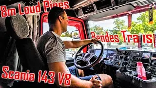 OLDSCHOOL ROAR: Scania 143 V8 Cruise // *8m Pipe* *Bendes Trans*