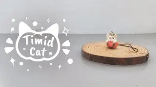 Timid Kitten | Cat Clay Keychain Cute - Pumpkin Clay Keychain DIY - Easy Handmade Keychain Ideas
