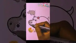 Hippo coloring | Drawing Basics|sskidstv