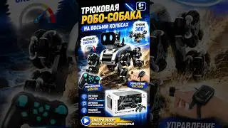 Обзор восьмиколесной трюковой собаки робот Stunt eight wheel robot dog