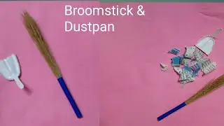Diy Mini Broomstick & Dustpan Making||Best Out Of West Material||School Project Idea