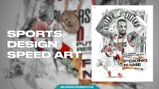 Damian Lillard Sports Design Speed Art