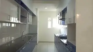 Brigade Orchards Kitchen Interiors | Blue and White Kitchen | Brigade Orchards | Devanahalli