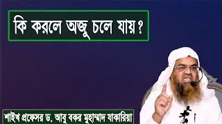 প্রশ্ন : কি করলে অজু চলে যায়? শাইখ প্রফেসর ড. আবু বকর মুহাম্মাদ যাকারিয়া