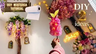 Turning PAPER TOWELS into Aesthetic Decor! DIY Paper Cherry Blossom Light | Wisteria Tree Tutorial 
