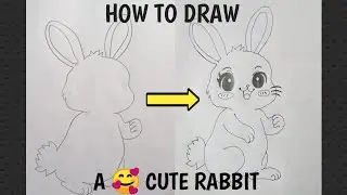 || How to draw a cute 🥰 rabbit 🐇|| rabbit drawing tutorial ||#sketch​ #drawing​ #art​ #craft #rabbit