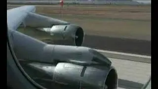 Honeywell Boeing 720 take-off from KIWA engine and wing view