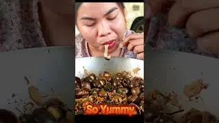 Snail fried so yummy, foods delicious #mukbang #food #shorts