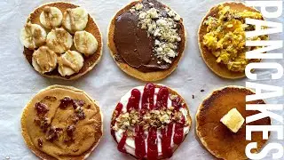 How to make Fluffy Mini Pancakes | 1 Recipe 6 Different Toppings