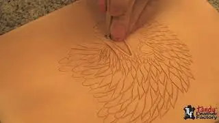 Резьба по коже   Carving a Bald Eagle Head Part 1