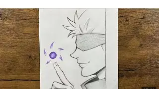 How to draw gojo hollow purple attack,side view//easy anime Drawing tutorial #gojo#jujustsu#anime