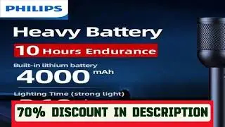#Philips 3200 Lumen LED Flashlight 1000m Portable Powerful Bright Flashlights Camping Lamp for Outd