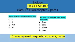 1st year biology chapter 2 mcqs | biochemistry | biomolecules | intermediate part 1 mcqs | biologygk